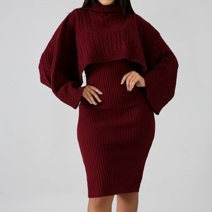 two piece sweater dress set